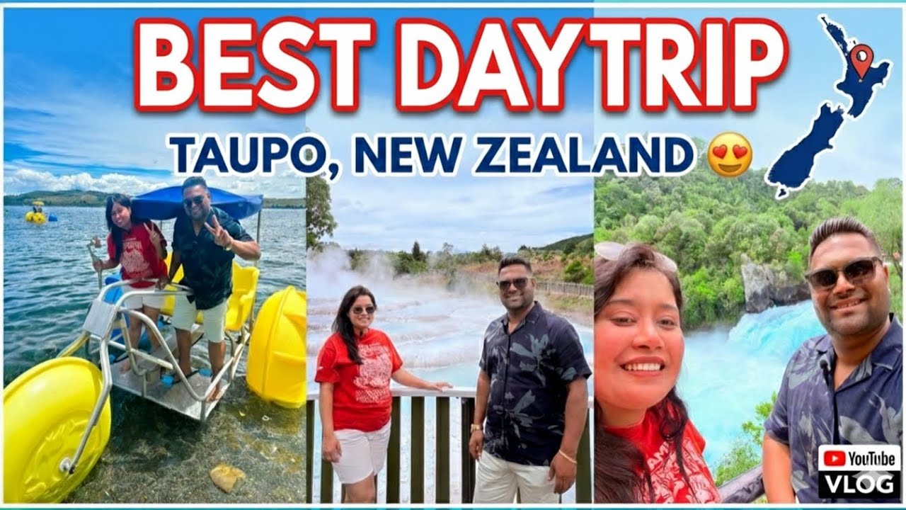 Taupō Day Trip Vlog | Aqua Bike, Hot Pools,Huka Falls and More | New Zealand Travel 😍