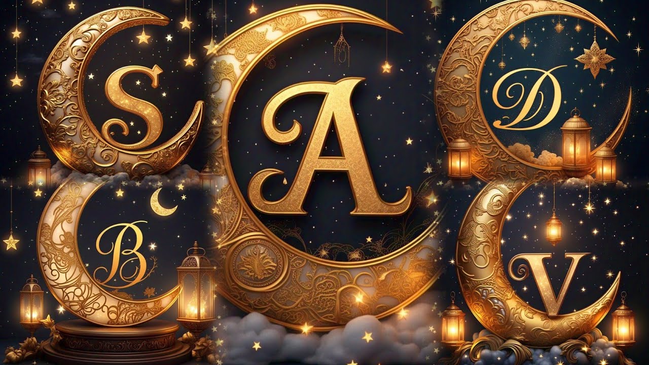 ✨ Ramadan Mubarak Name DP | Aesthetic Crescent Moon Letters | Islamic Profile Picture 🌙