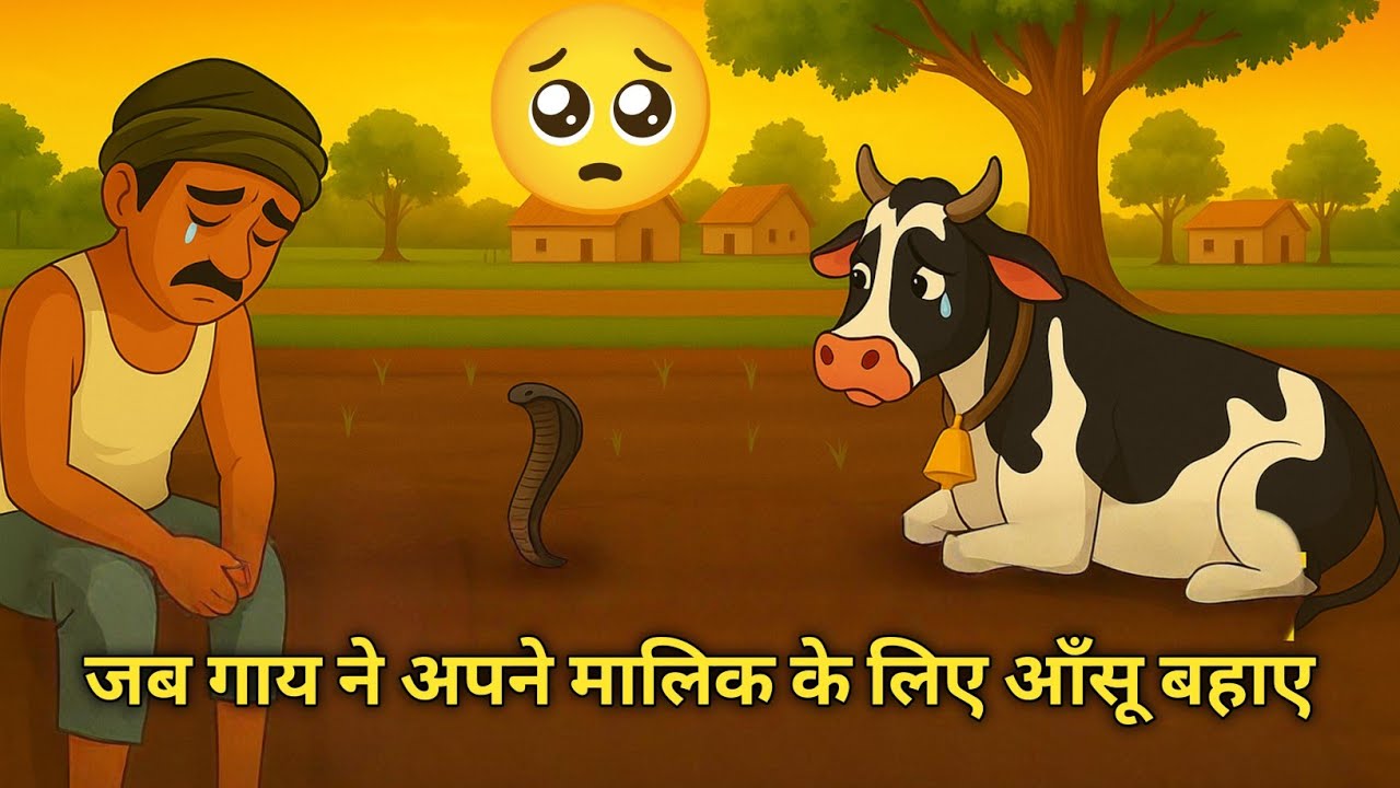 रामू और गौरी – इंसान और गाय का सच्चा रिश्ता 🥺#cartoon # Kisan 