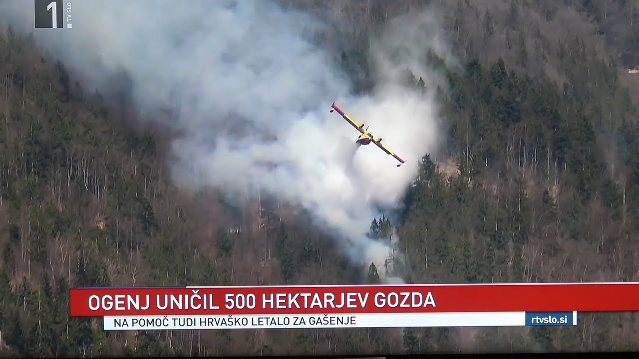 POŽAR  POTOČE NAD  PREDDVOROM GASI  HRVAŠKO  LETALO     2022