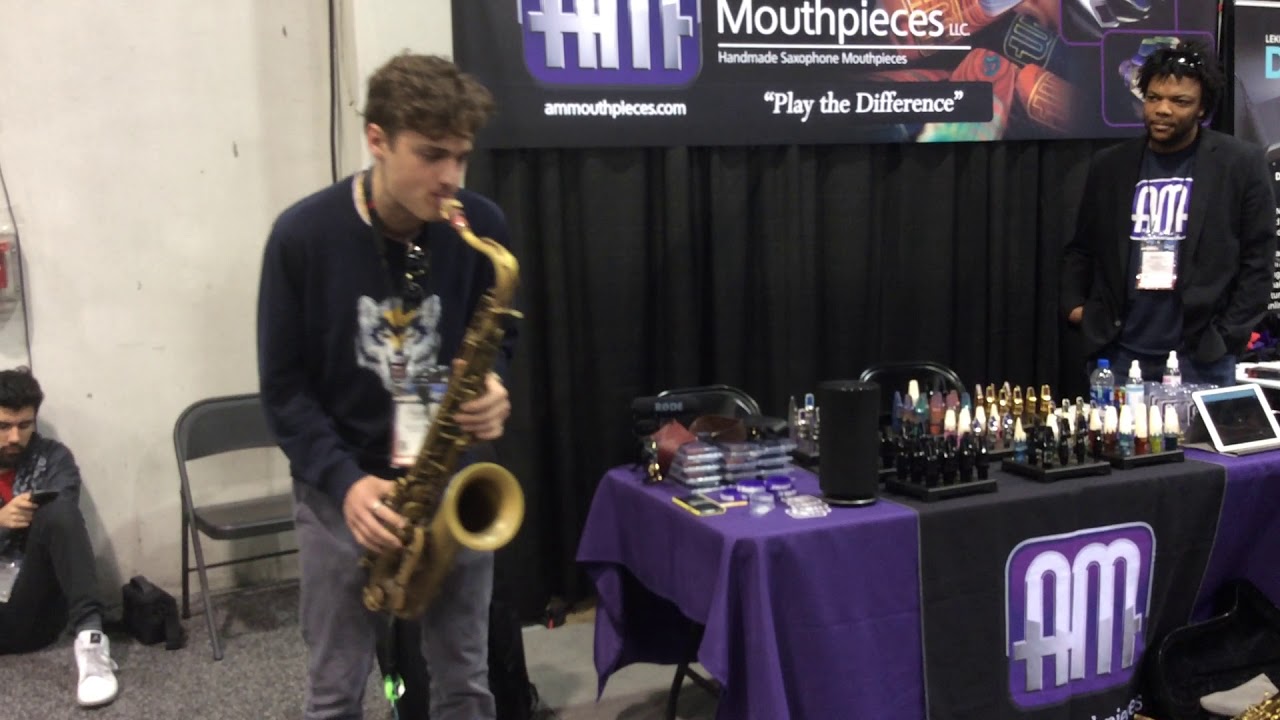 Augie Bello, Arnold Montgomery booth NAMM 2020