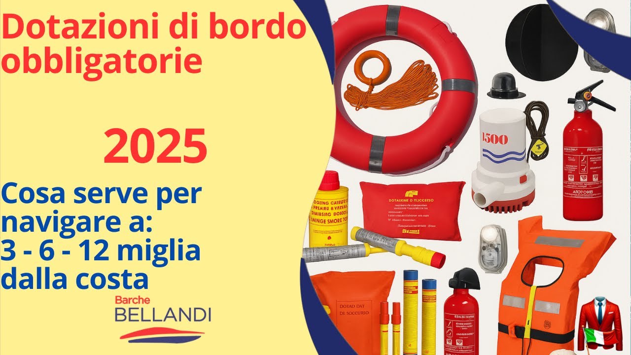 Dotazioni obbligatorie 2025: cosa serve per navigare a 3, 6 e 12 miglia dalla costa