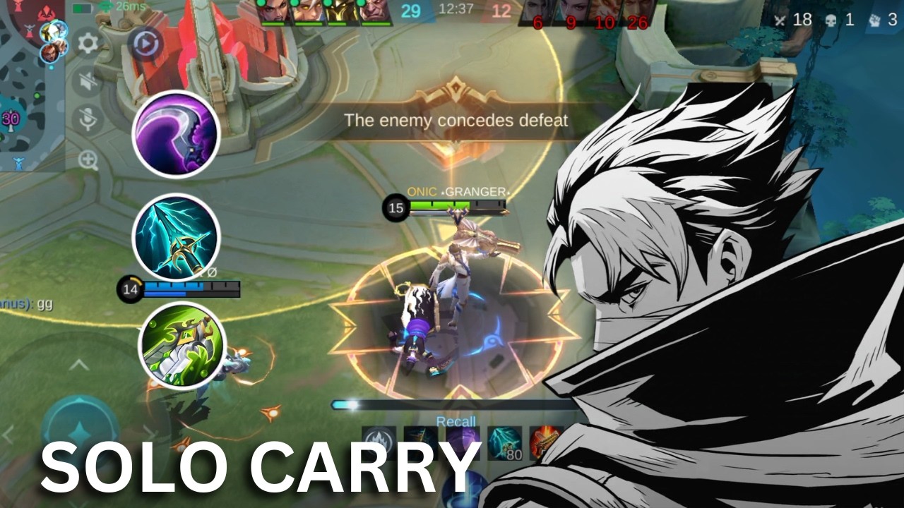 MANIAC !! GRANGER AGGRESSIVE GAMEPLAY AND ONE SHOT BUILD ! SOLO CARRY LATE GAME !