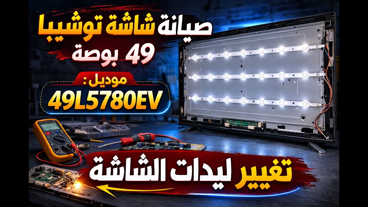 اصلاح شاشة توشيبا 49 بوصة صوت من غير صورة 49L5780EV