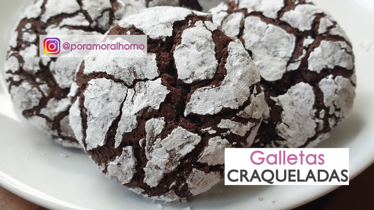 Galletas craqueladas de chocolate