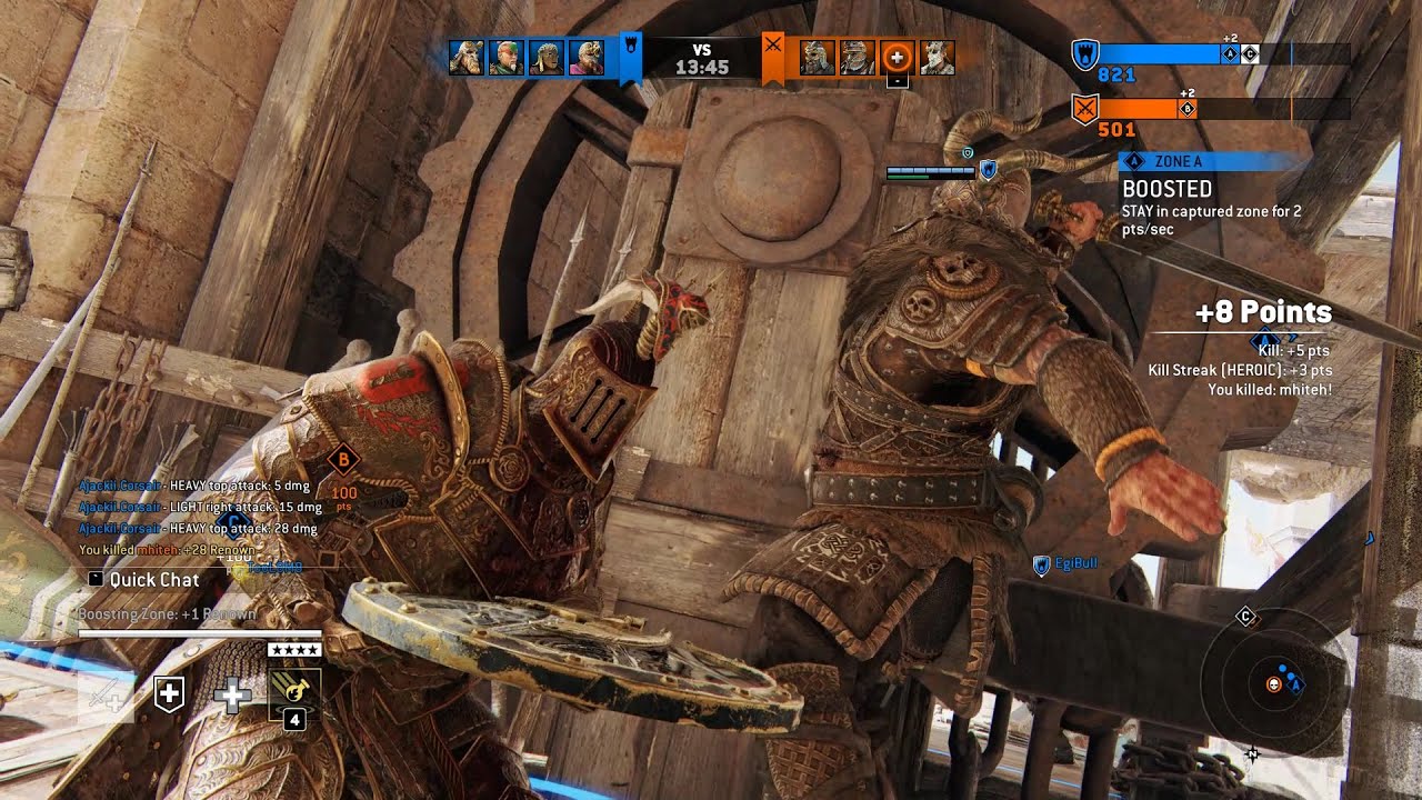 [For Honor] Multiplayer 4V4 Viking Warlord No Commentary Gameplay