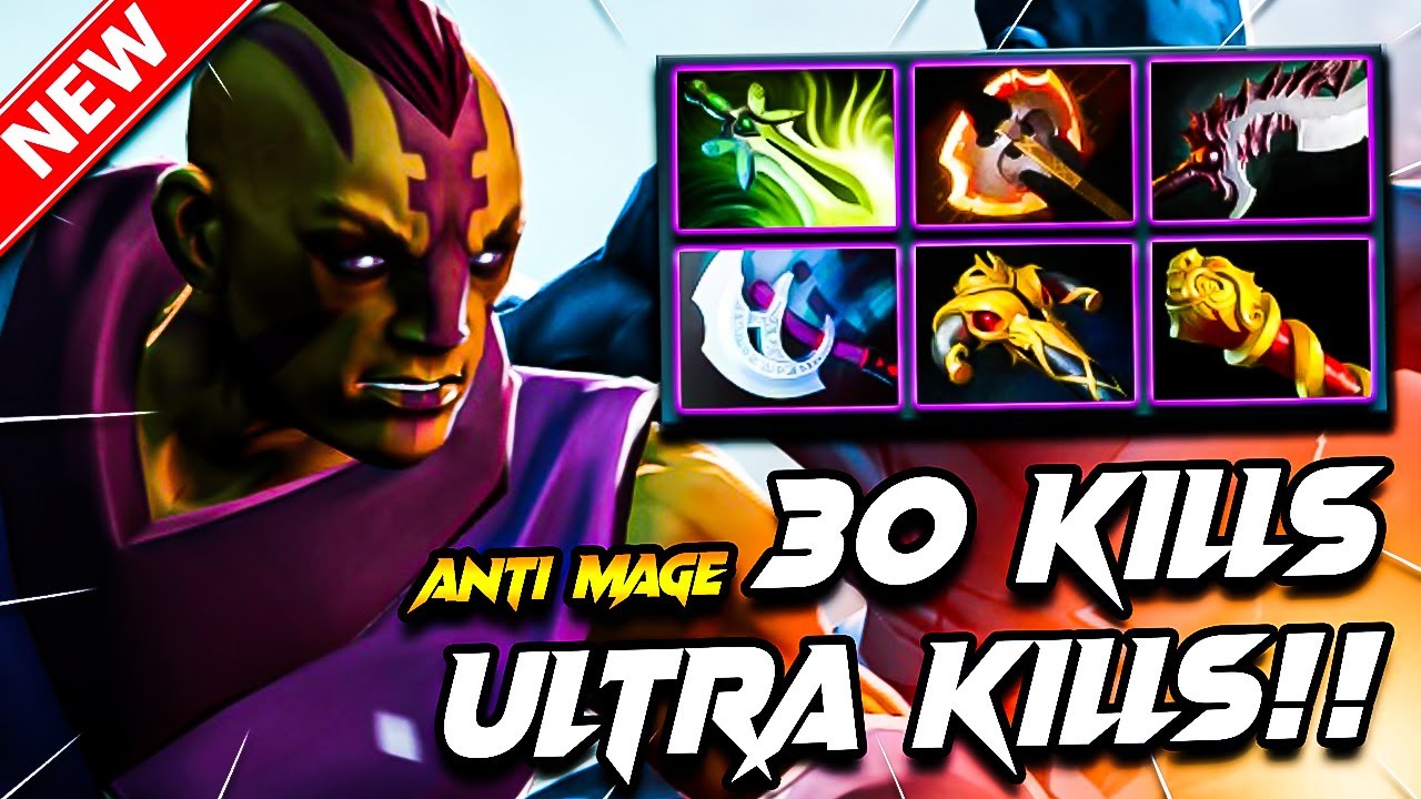 Dota 2 ANTI MAGE Gameplay | (Ultra + x30 Kills) Anti Mage DOTA 2 Carry Build Pro Gameplay Guide 7.39