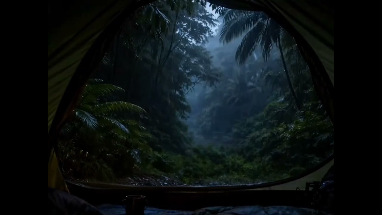 2 Hours of Gentle Night Rain Inside a Tent | Soft Forest Ambience & Deep Sleep