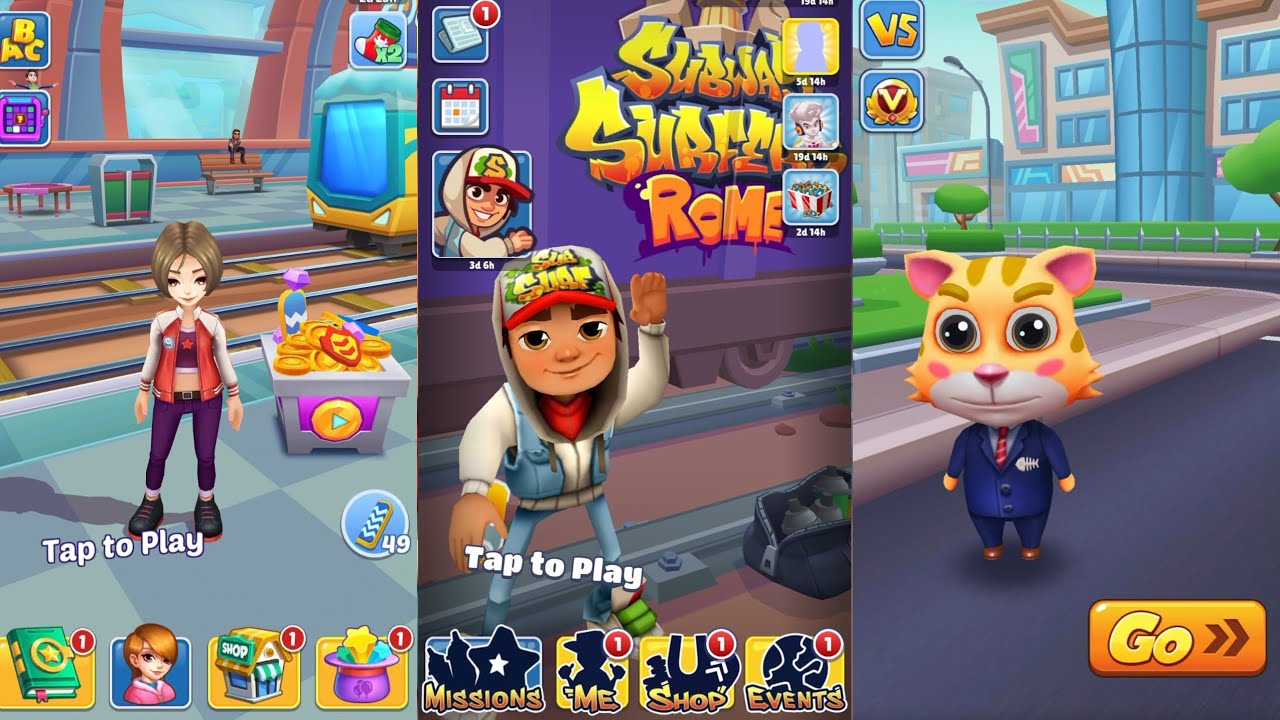 Subway Princess Runner vs Subway Surfers vs Cat Runner Decorate Home Gameplay