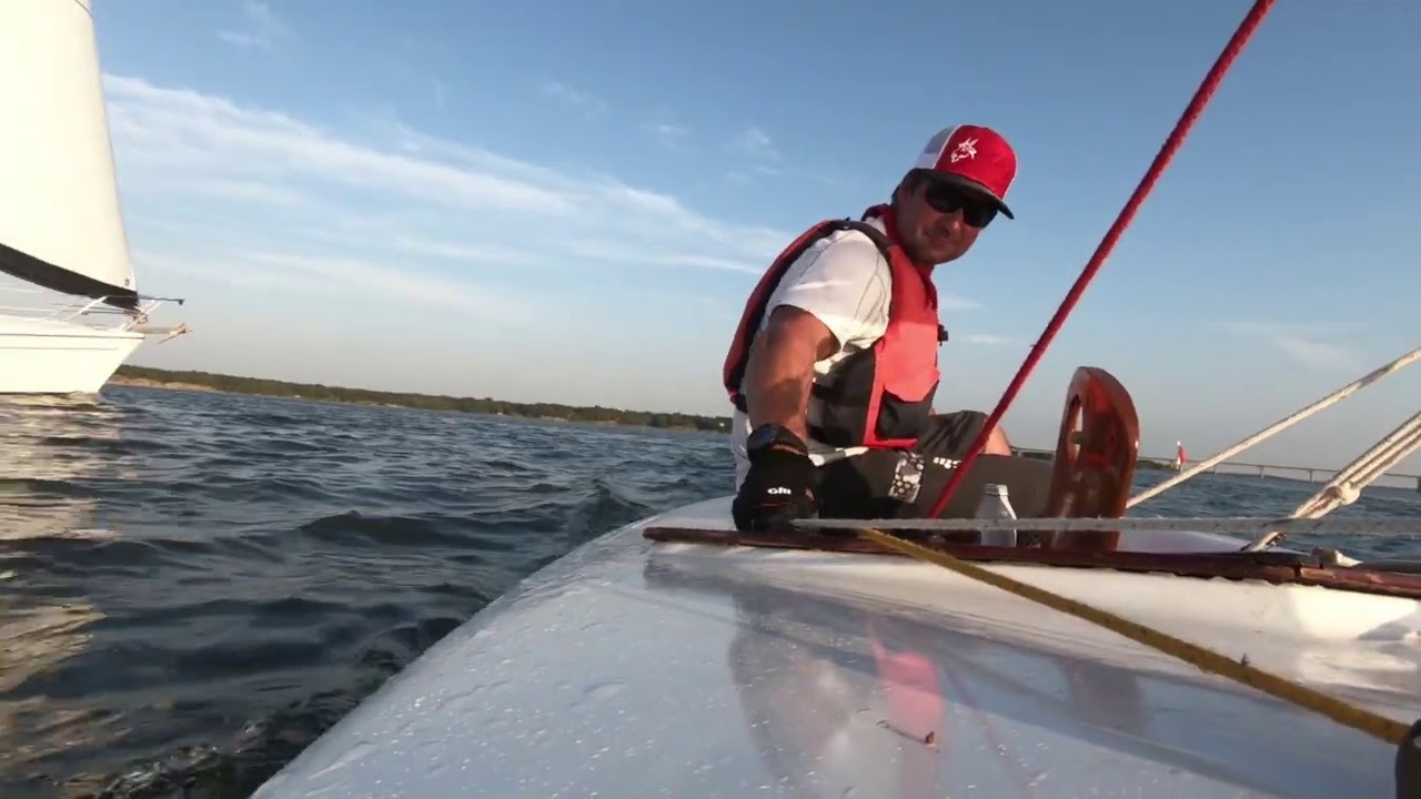 Force 5 sailing for the first time, what a fun boat.  Very easy to flip