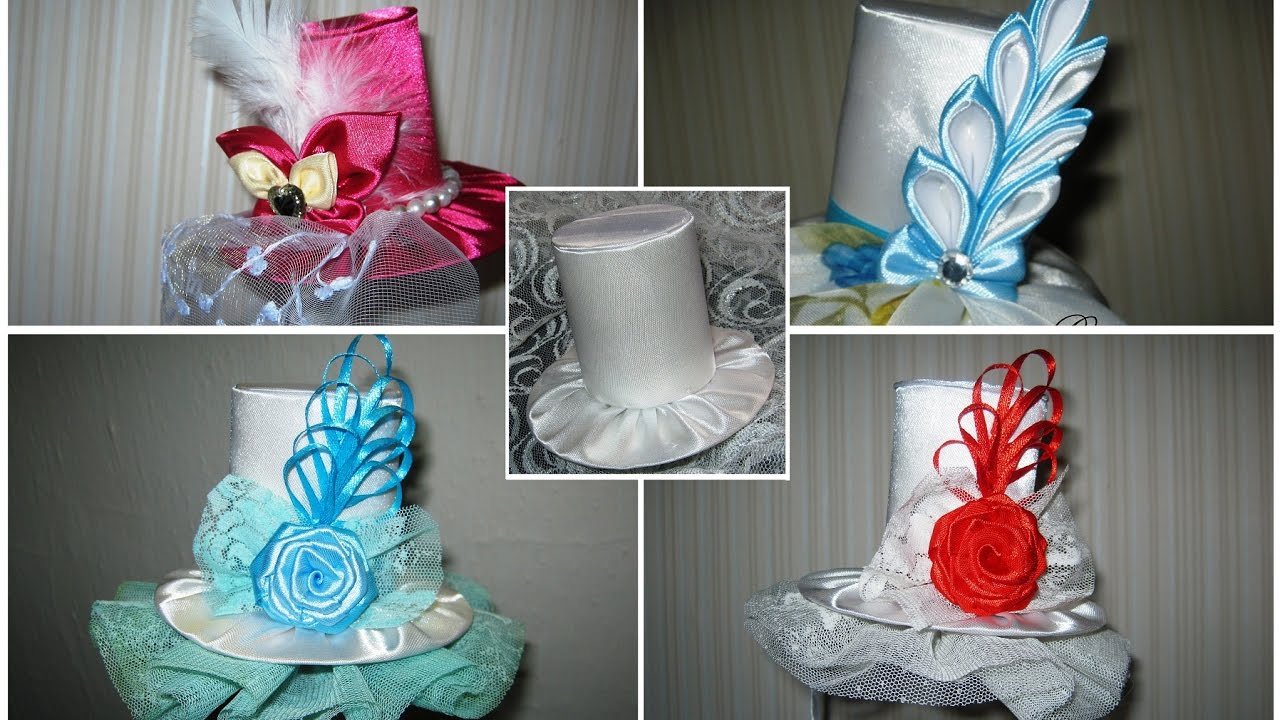 Мини-шляпки. 3 варианта оформления.Small-cap. 3 design options.