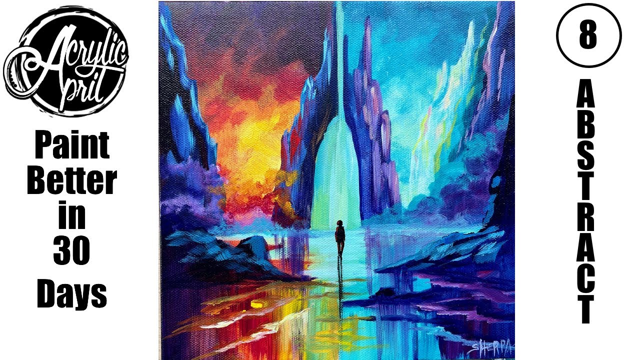 Acrylic April Day 8 : Learn to Paint an Expressive Abstract Landscape with a Surreal Twist