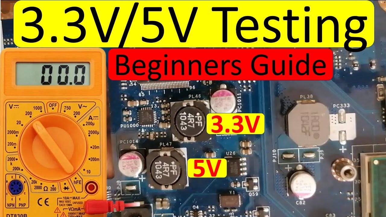 Laptop Motherboard Repair Test & Troubleshoot 3.3VALW 5VALW Circuits with a Multimeter