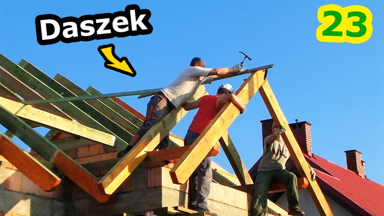 Daszek na Frontowej Połaci i Krokwie Koszowe! - Przybijamy Podbitkę i Deski do Krokwi !!! (Vlog 23)