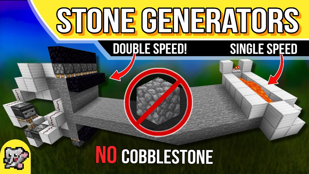Генератор камней БЕЗ БУЛЫЖНИКА Двойная скорость | Minecraft Redstone Tutorial | BEDROCK MCPE XBOX...