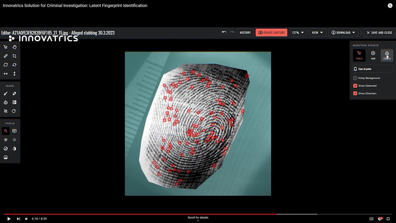 Innovatrics Solution for Criminal Investigation: Latent Fingerprint Identification