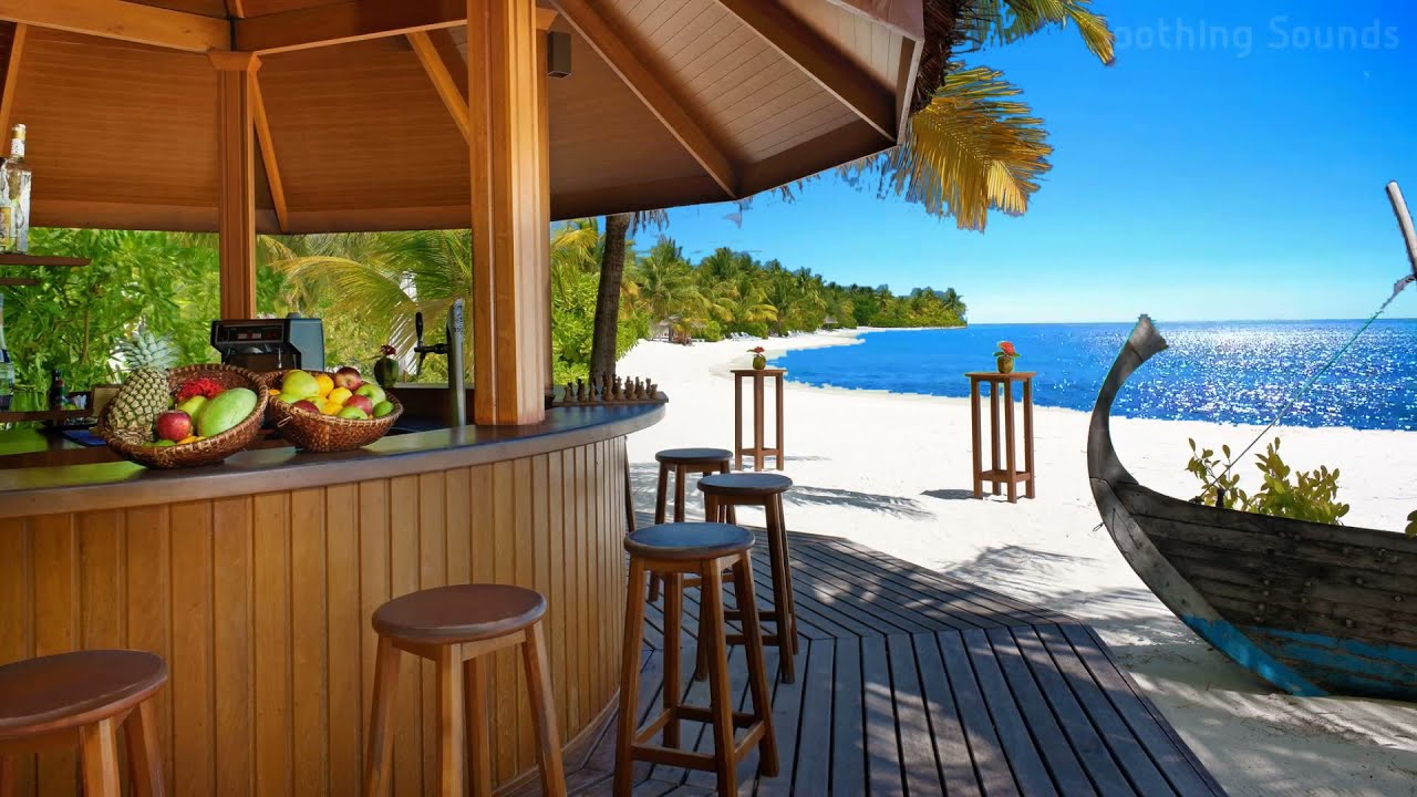 Tropical Beach Bar Ambience (Happy and Relaxing Reggae Music) [Carnival Vibes]🌴⛱️🥁🎶