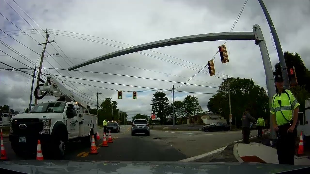 Roadwork at the intersection Douglas Pike and Limerock Rd in Smithfield, Rhode Island