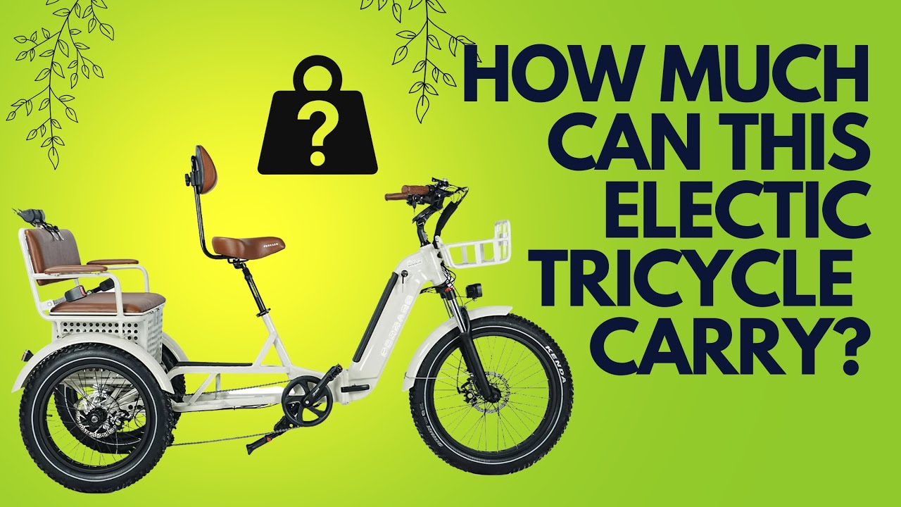 Electric Rickshaw Trike for 2 Adults, Best Foldable Electric Trike with Passenger Seat & Trailer