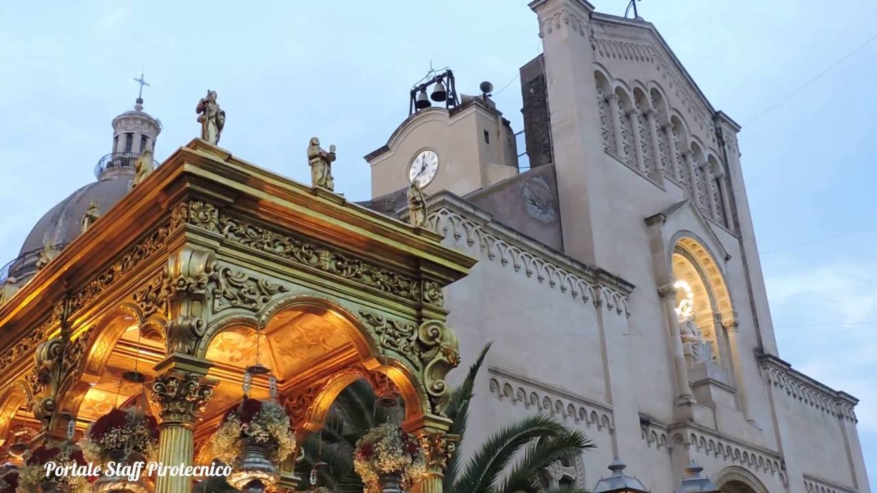 Solenne Uscita S Antonio Abate a Misterbianco 2016 con Fuochi Artificiali Ditta Fratelli Chiarenza