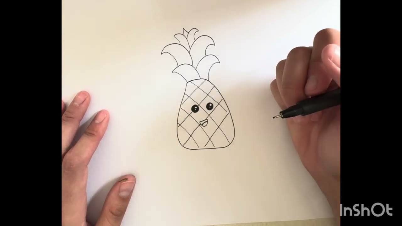 Fun kawaii pineapple drawing  🍍🍍🍍🍍#drawing #kawaii #art 