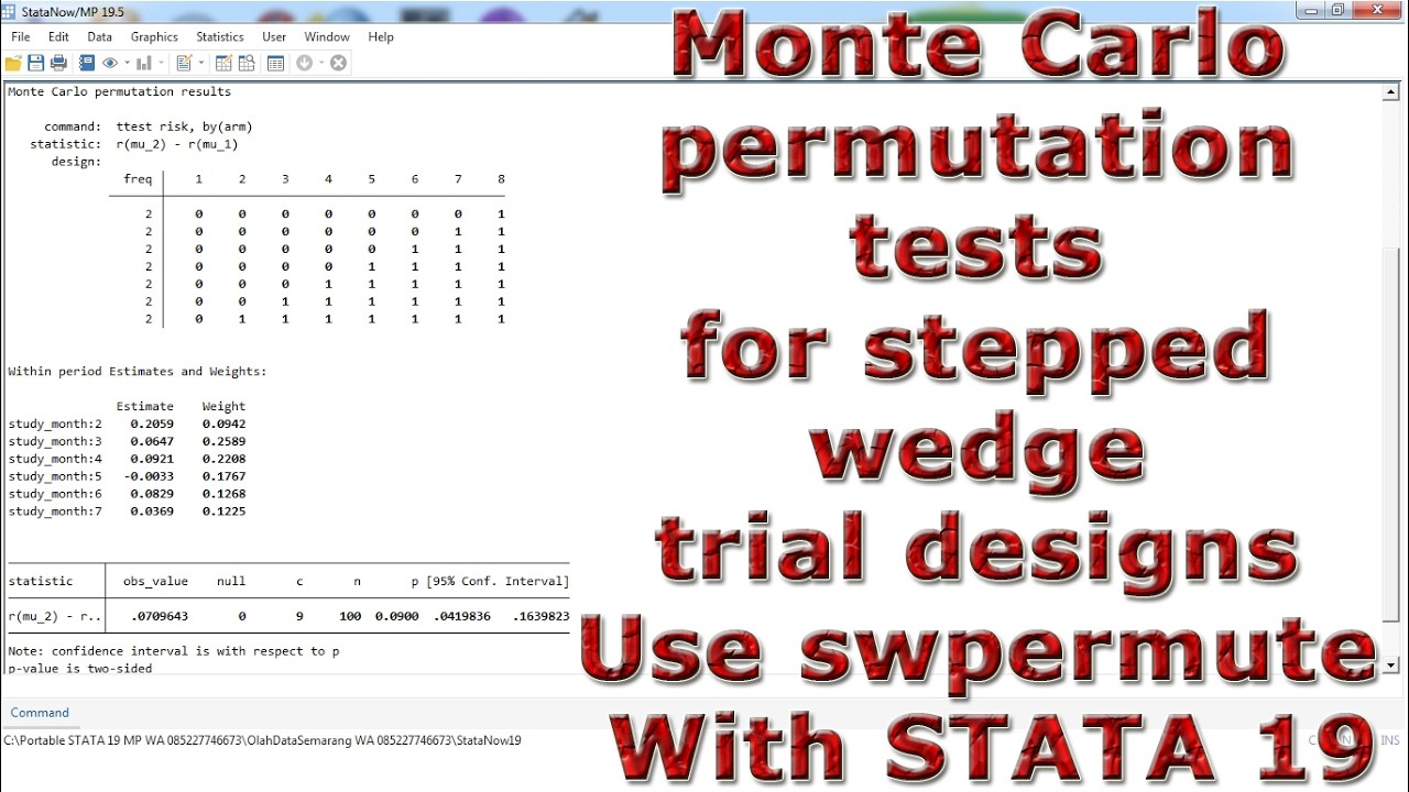 Monte Carlo permutation tests for stepped wedge trial designs Use swpermute With STATA 19