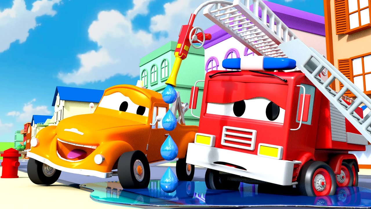 Frank'in hasarlı fıskiyesi - Çekici Tom araba şehrinde 🚗 Çocuklar için çizgi filmler