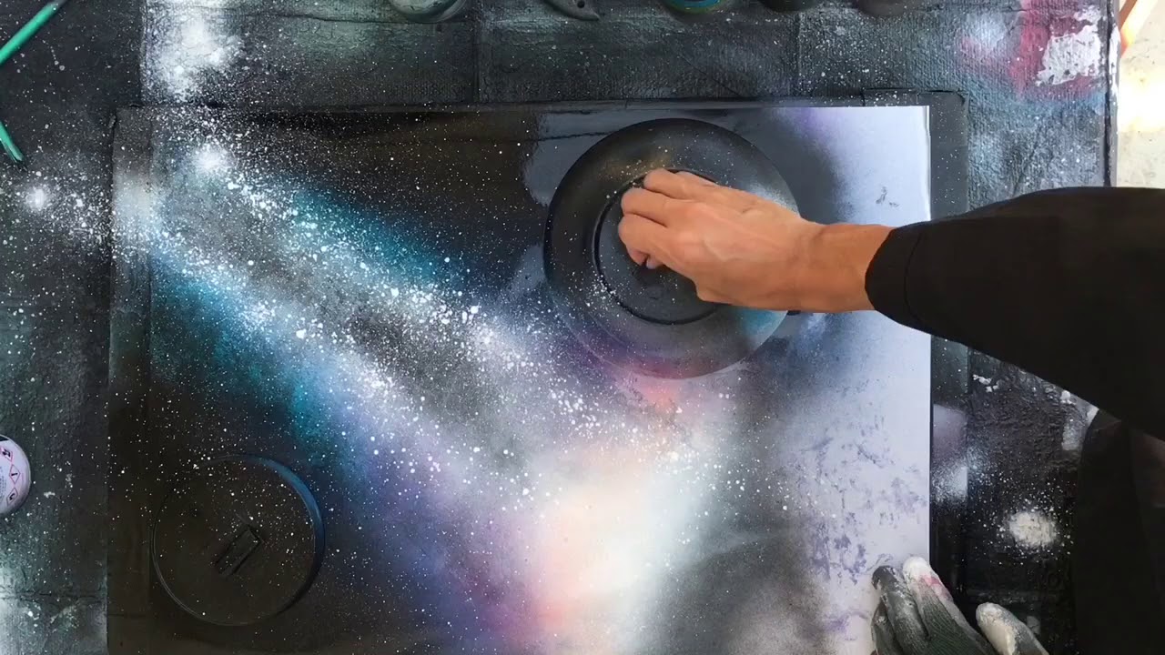 [Vertical]spray paint art Blue Lake/スプレーアート作品『Blue Lake』
