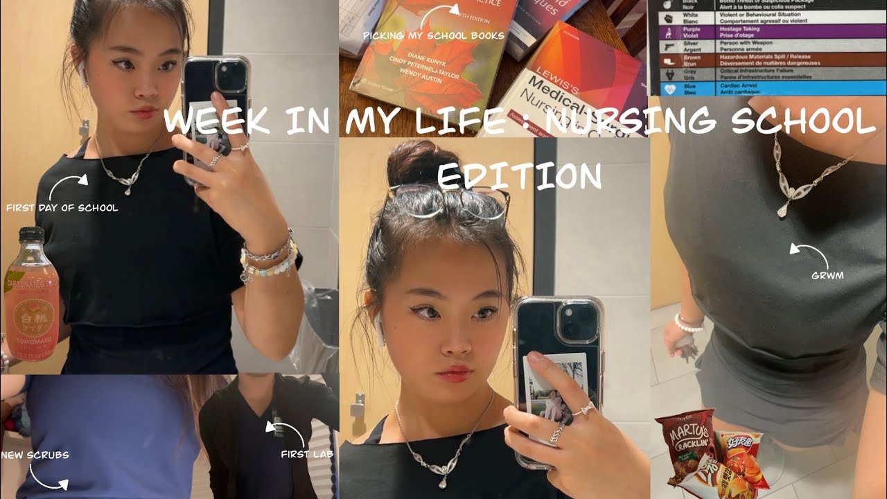 FIRST WEEK of COLLEGE 📚| Second year, GRWM, First lab class, New scrubs, Booklist 