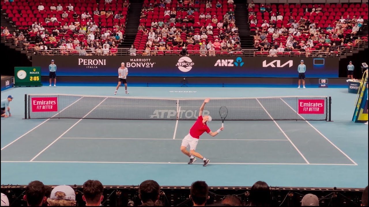 Denis Shapovalov v Jan-Lennard Struff Court Level Match ATP Cup 2022 4K 60FPS
