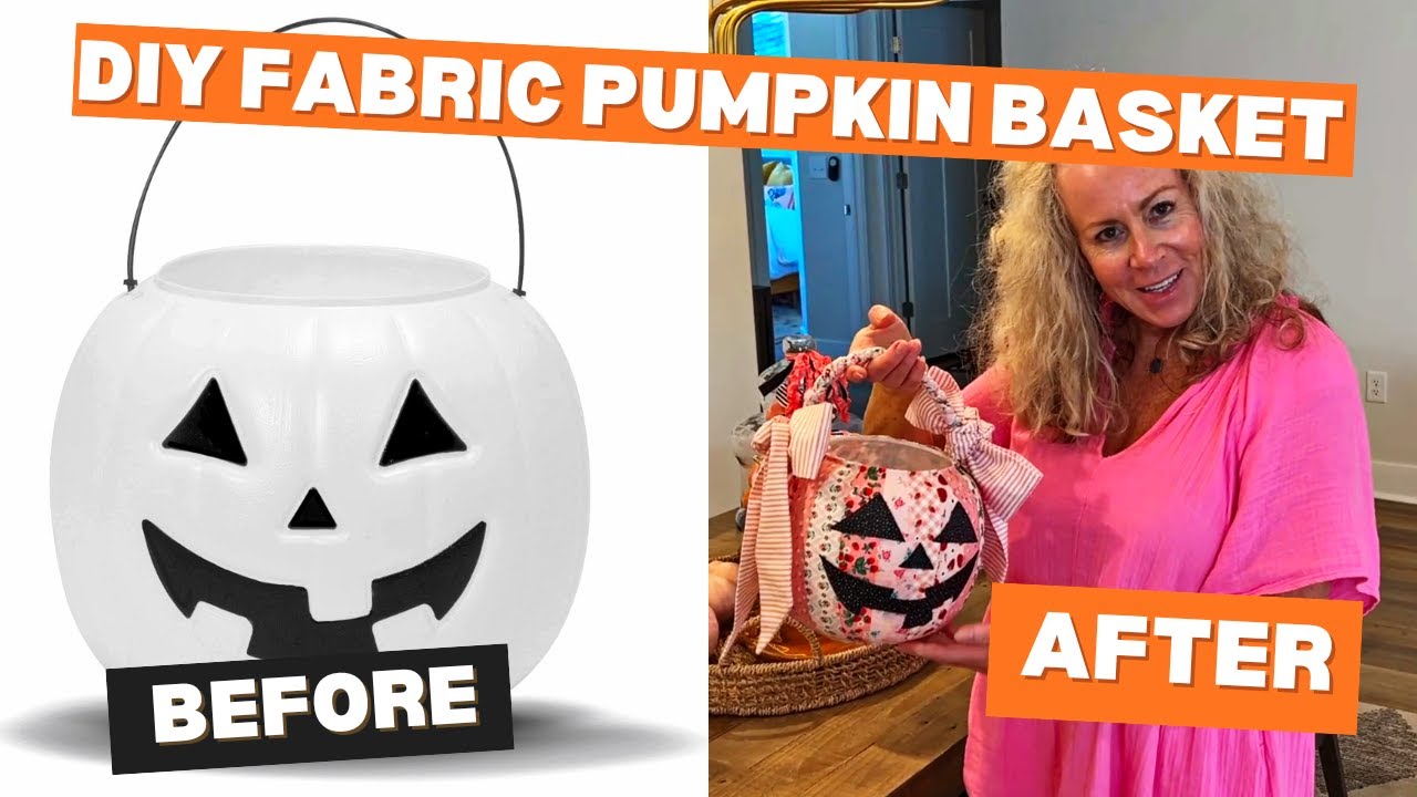 How To Make A  Halloween Fabric Pumpkin Basket
