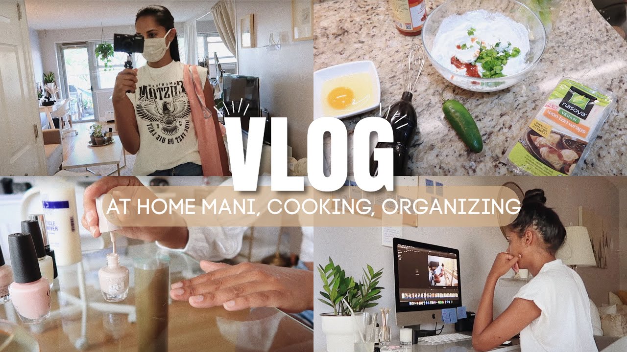 VLOG: Cooking, At Home Mani, Organizing, Crocheting, Working from Home