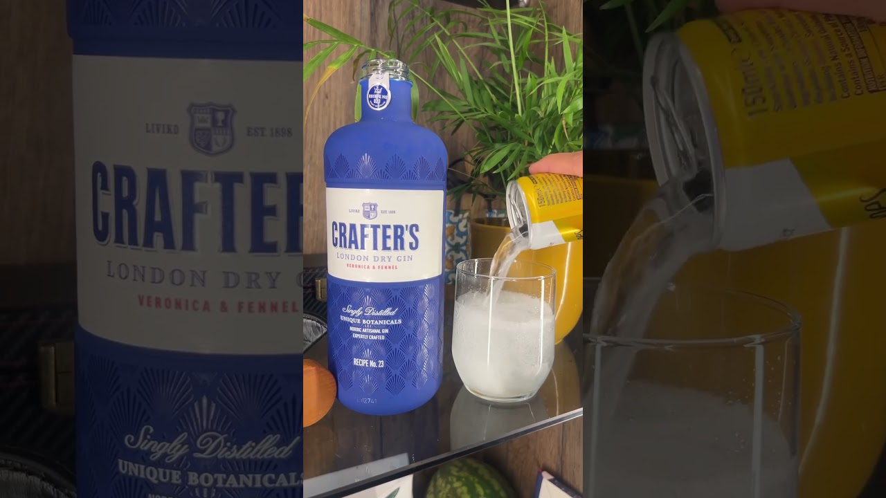 Crafters Gin with Ice and Schewpes #craftersgin #gin #gin&tonic #soda #friday #mixer #drinkingsounds