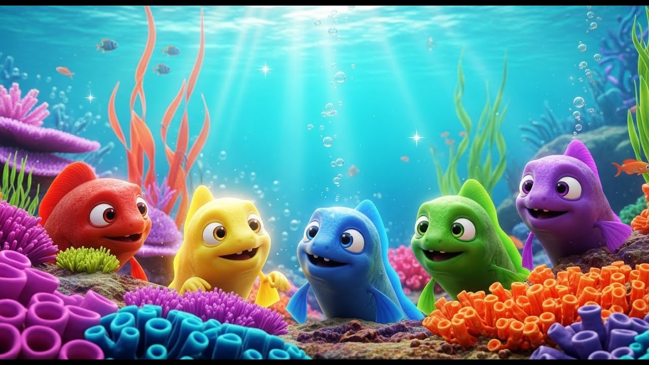 Pięć małych muren: Peek, Peek, Peek | Ocean Song and Nursery Rhymes