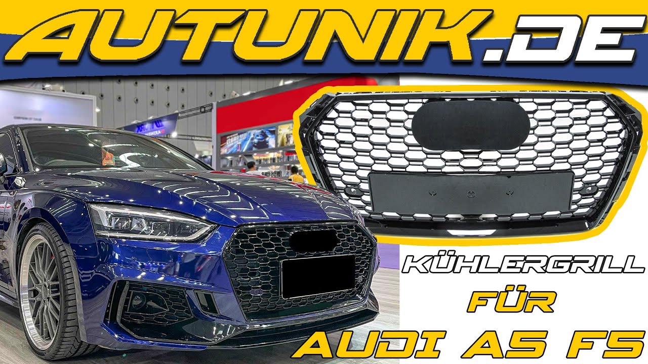 Autunik.de - Wabengrill Kühlergrill Frontgrill RS5 Optik Schwarz für AUDI A5 F5 S5 S-Line vor MOPF
