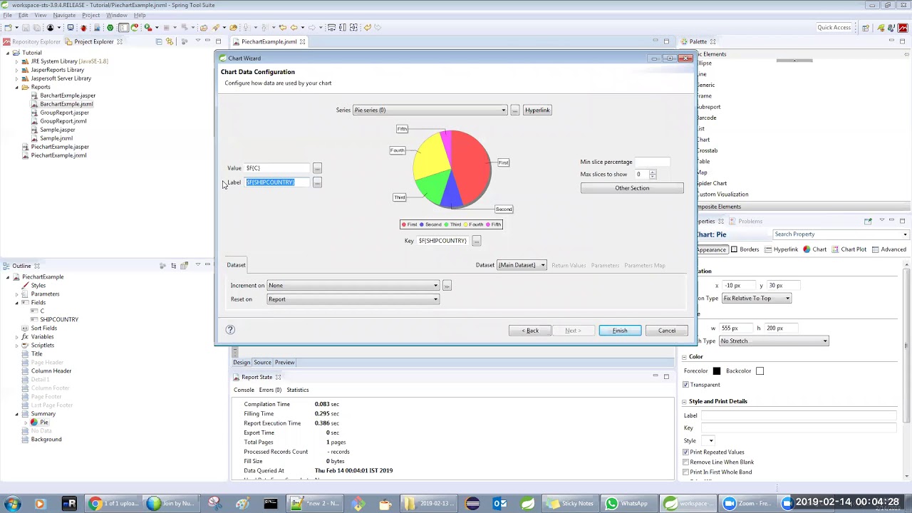 piechart in jaspersoft