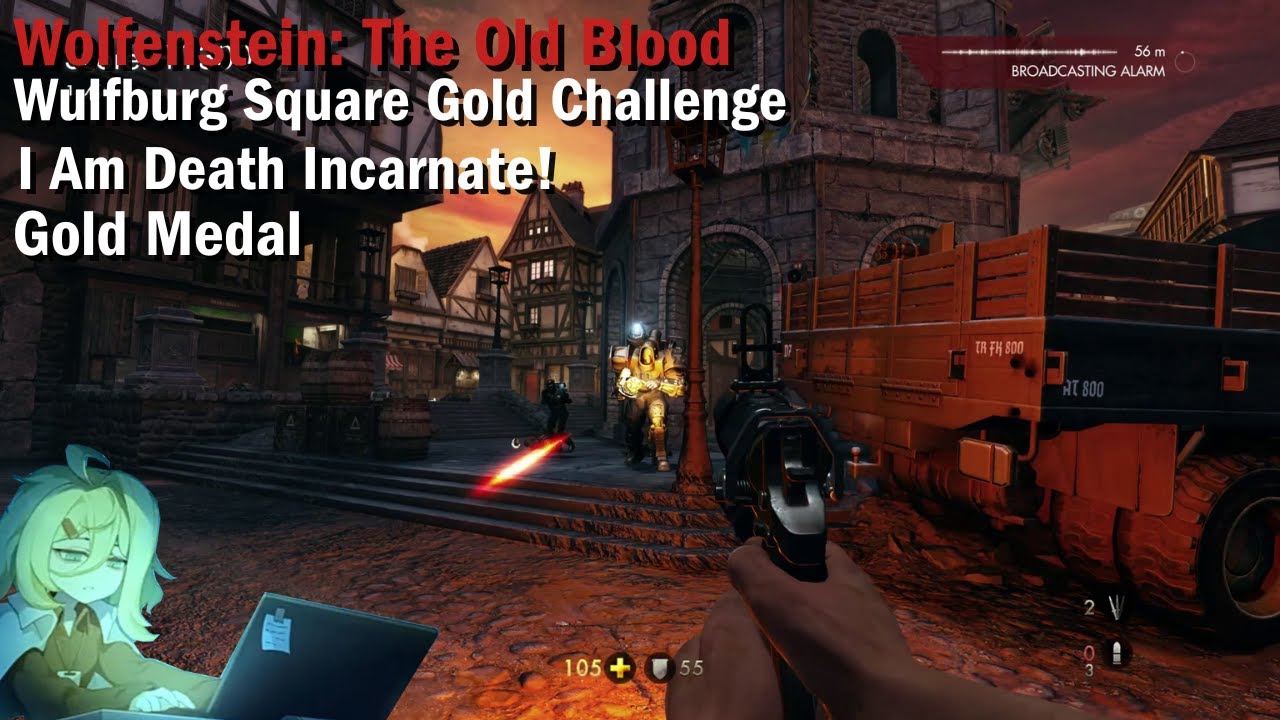 Wolfenstein The Old Blood: Wulfburg Square Gold Challenge (No Commentary)