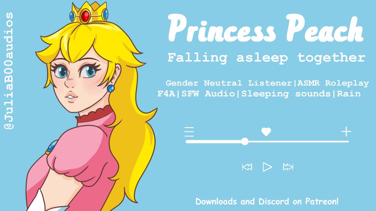 ASMR | F4A | Princess Peach | Falling Asleep Together | Sleeping Sounds | Rain Ambience