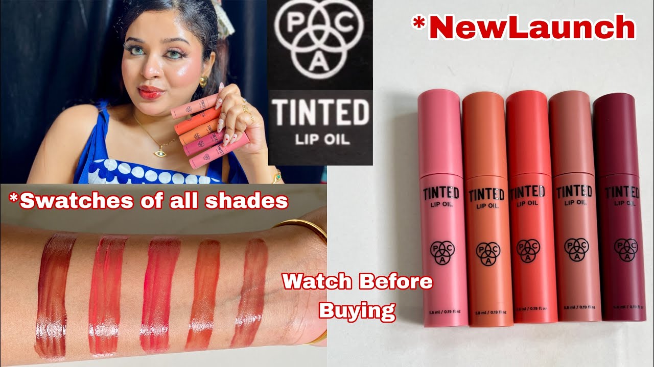 *New PAC Tinted Lip Oil All Shades Swatches & Brutally Honest Review||Swatches with & without makeup