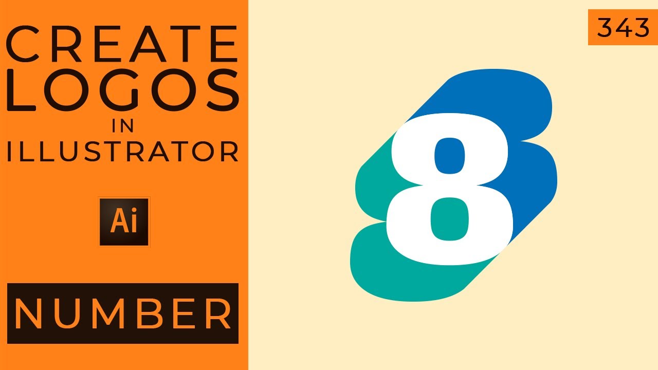 Number logo design in Adobe Illustrator