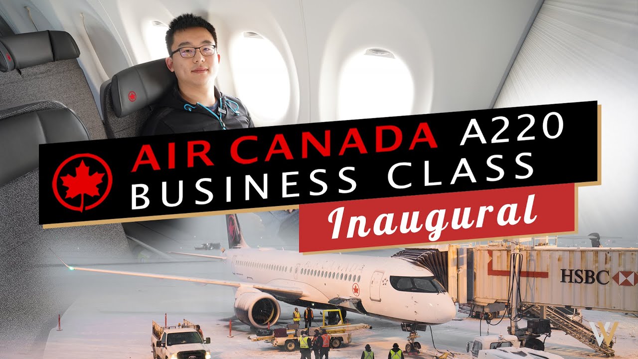 Бизнес-класс Air Canada A220 — первый рейс из Монреаля в Калгари