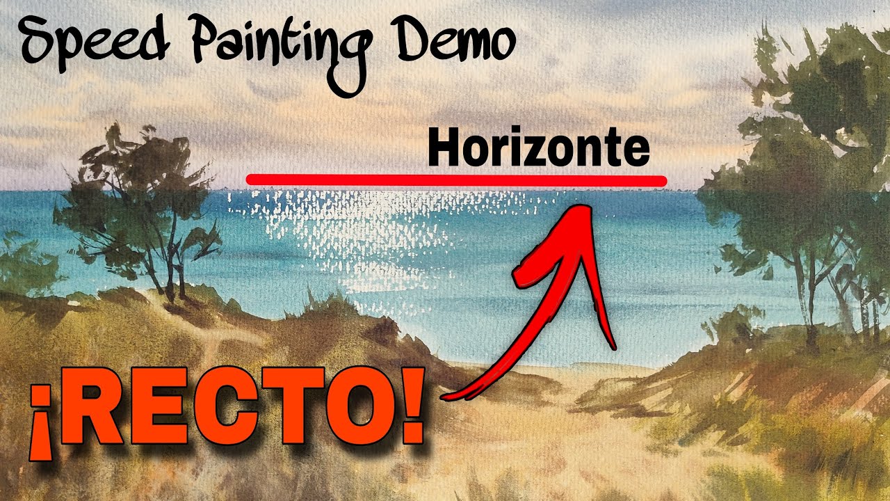 ❣️Truco IMPORTANTE para pintar 🌊MARINAS en ACUARELA (👉consigue un HORIZONTE siempre RECTO)