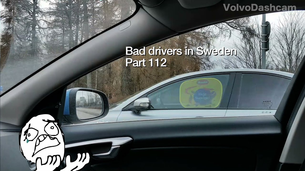 Bad Drivers in Sweden #112 Dodge driver and sun blocker