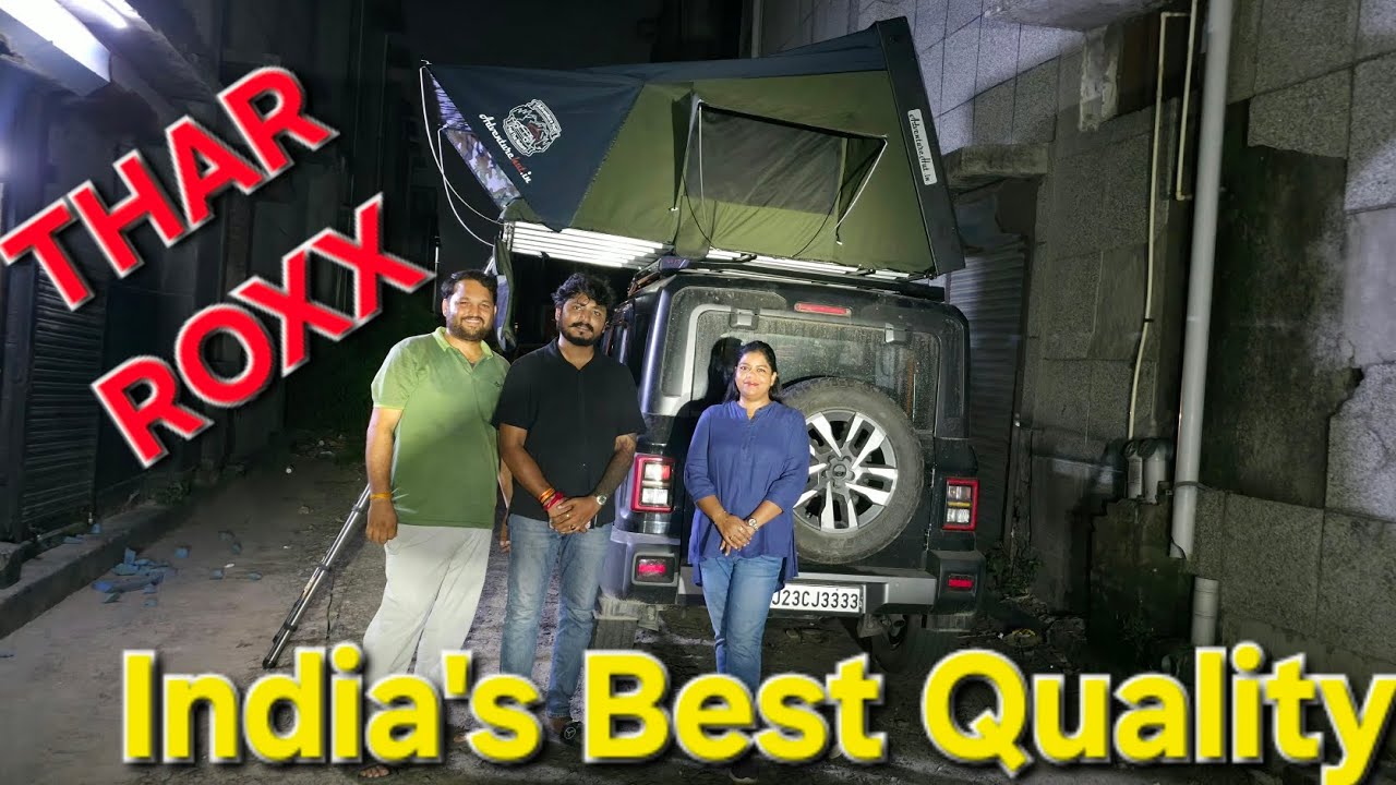 Roof TopTent on Thar Roxx #tharroxx4x4 #offroad #carrooftoptent #camping #mahindrathar #adventurehut