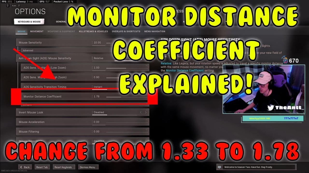 Monitor Distance Coefficient EXPLAINED(ADS Mouse Sensitivity - Relative) Call of Duty Modern Warfare