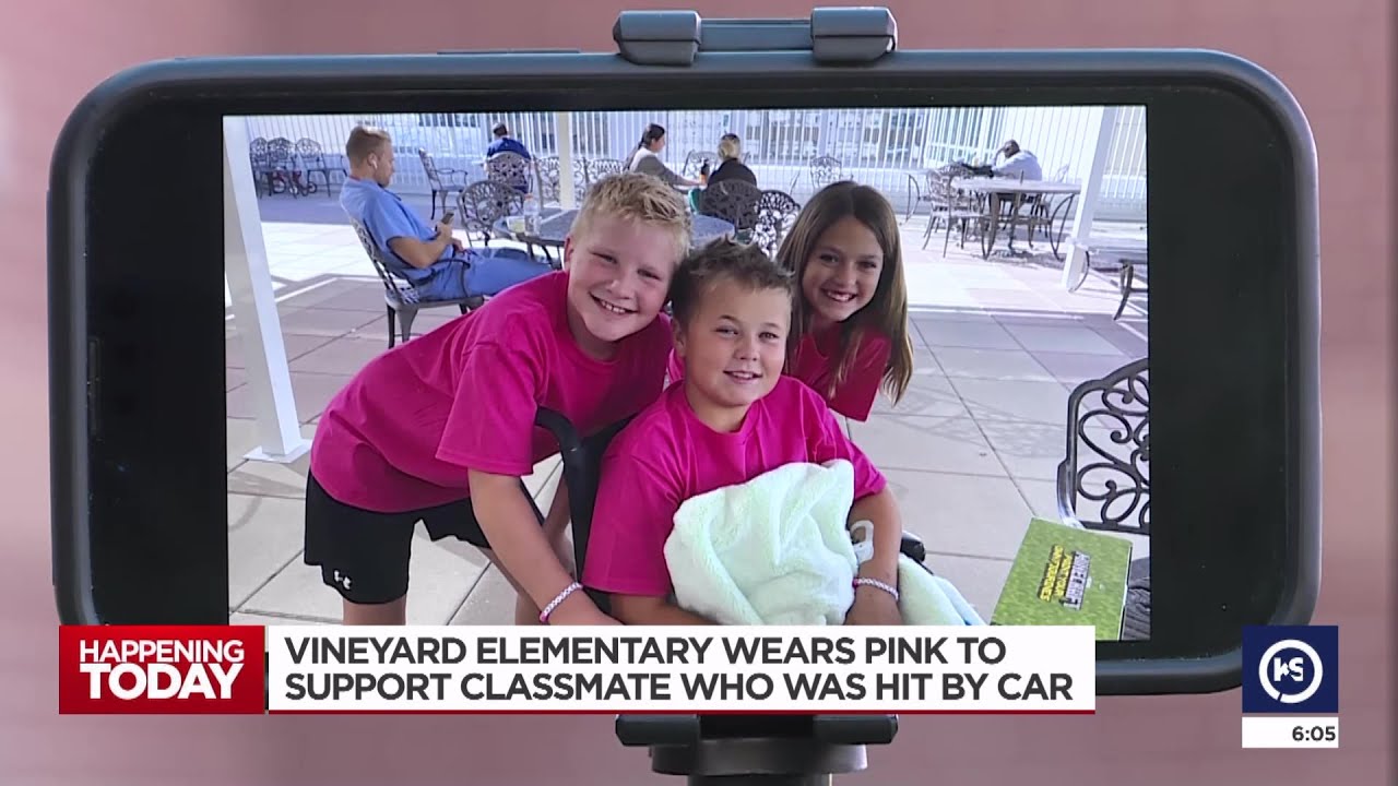 Vineyard Elementary wears pink to support classmate hit by car