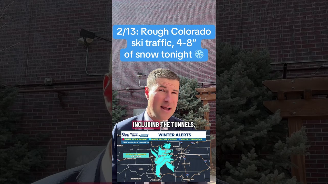 2/13: Rough Colorado ski traffic, 4-8&rdquo; of snow tonight ❄️ #colorado #weather #snow #ski