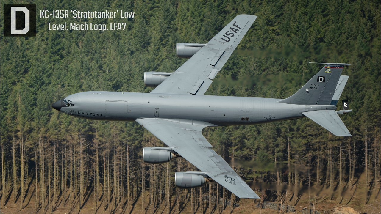 MACH LOOP - RARE! KC-135R STRATOTANKER LOW LEVEL (4K)