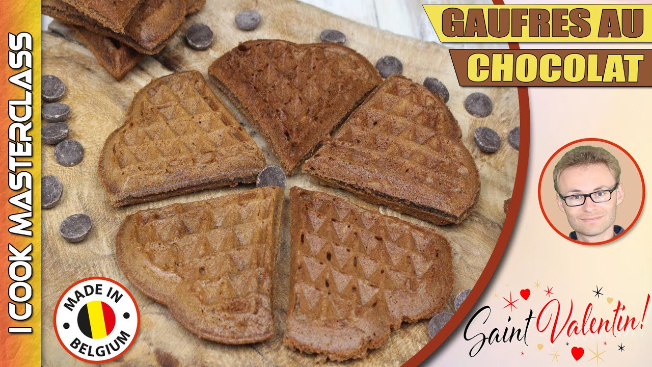 ✅ GAUFRES AU CHOCOLAT 🇧🇪🇧🇪 UNE RECETTE FACILE ET RAPIDE EN FORME DE COEUR DE SAINT VALENTIN