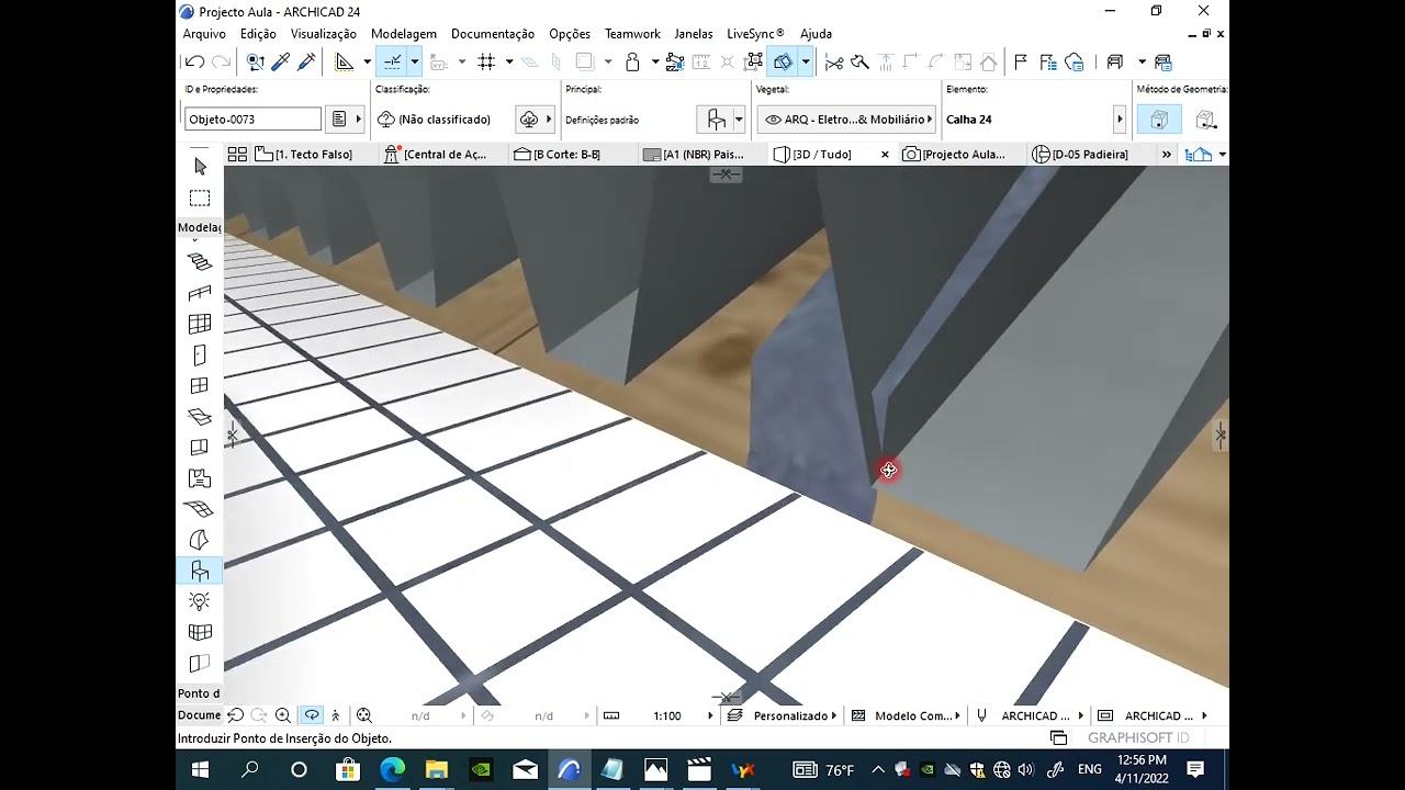 Aula 6: ArchCAD - Modelagem da Caleira na Planta de Cobertura
